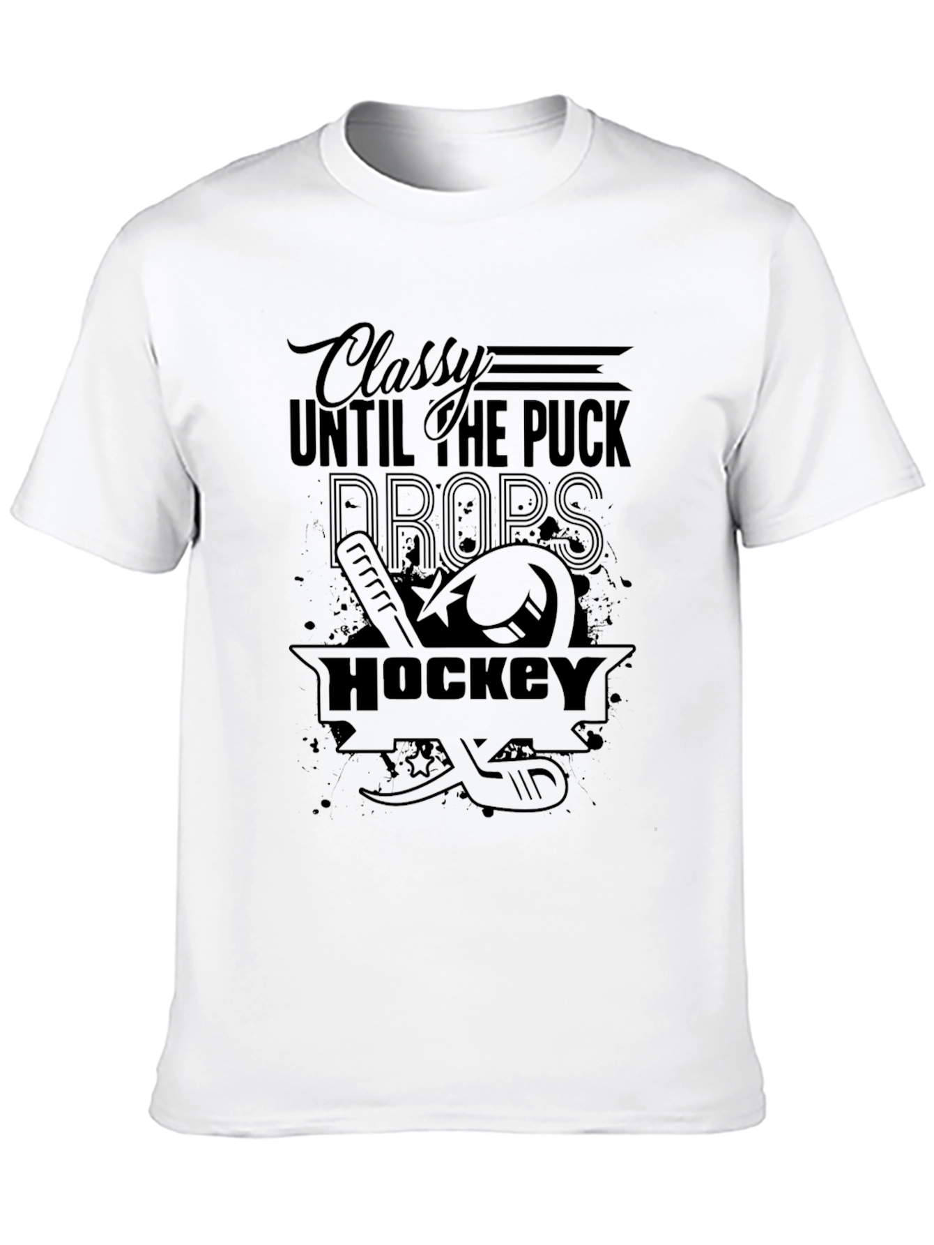Classy Until the Puck Drops Hockey Graphic Tee