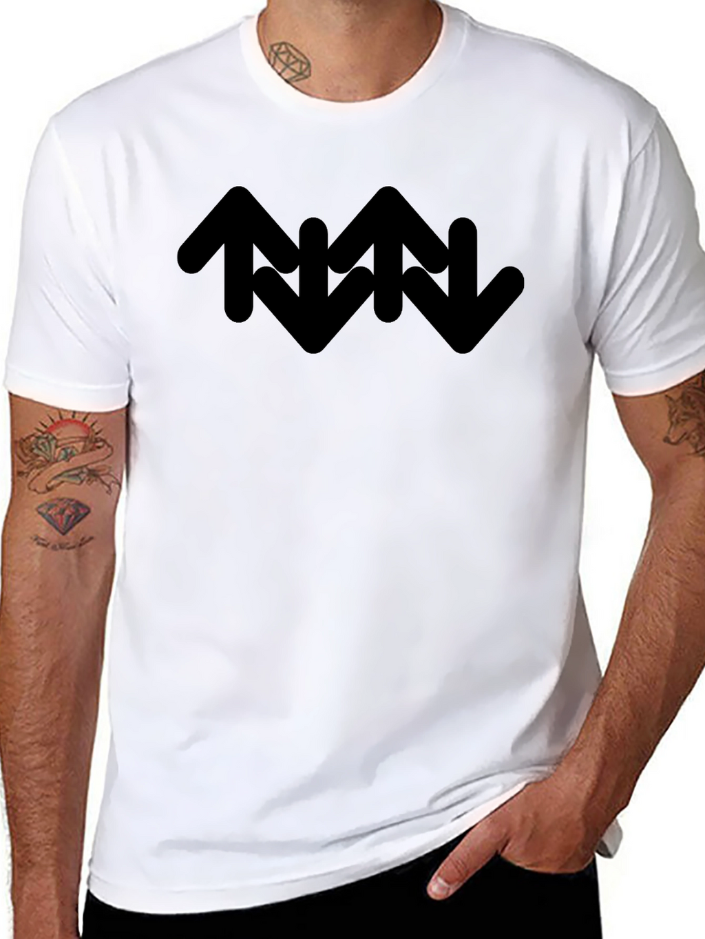Abstract Arrow Graphic T-Shirt - Casual Style