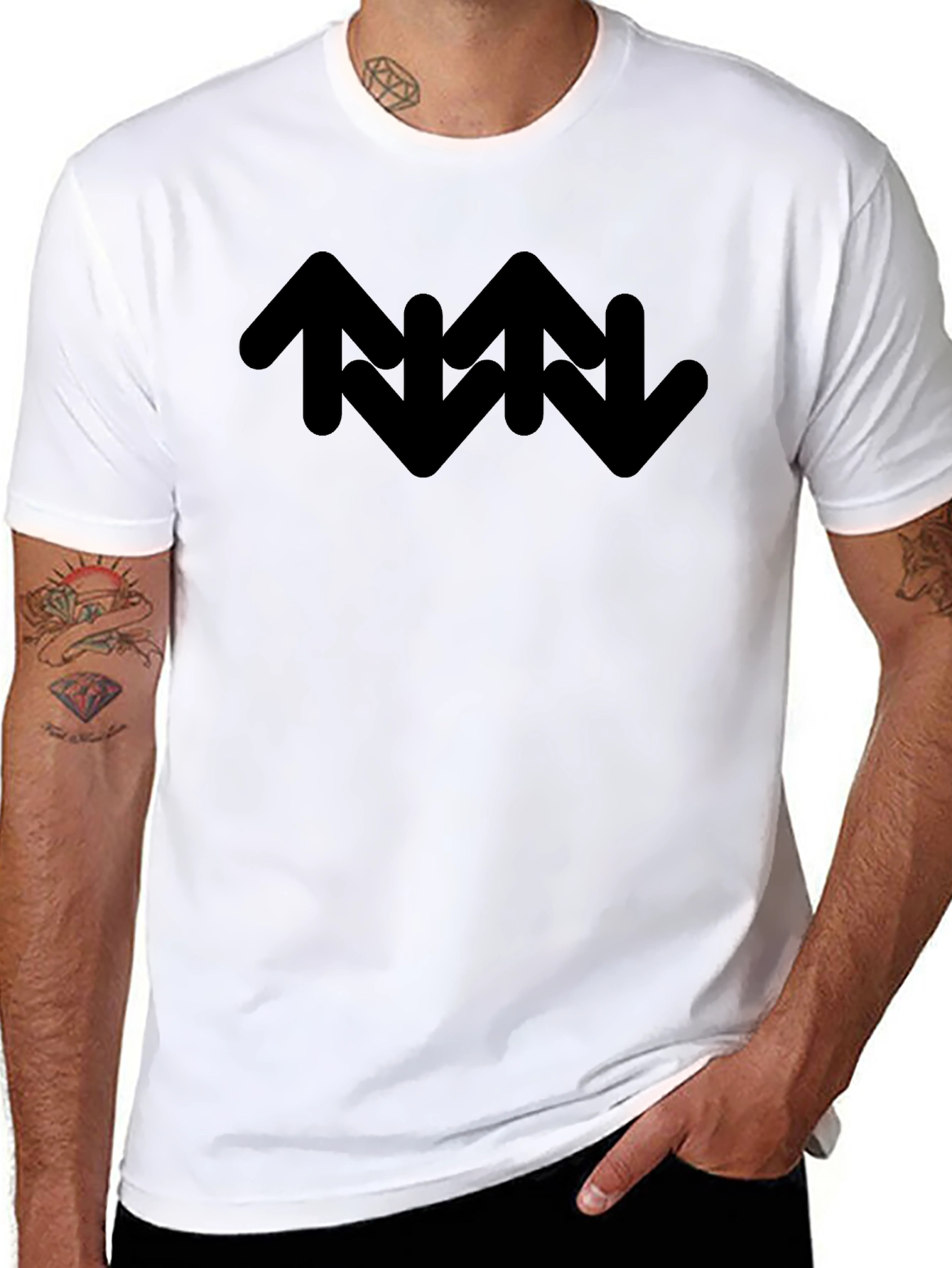 Abstract Arrow Graphic T-Shirt - Casual Style