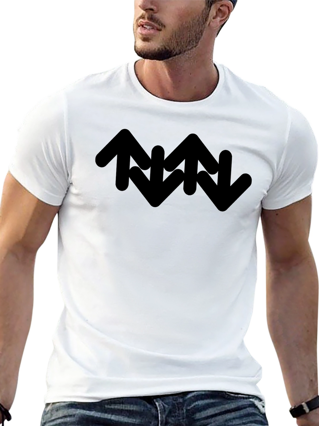 Abstract Arrow Graphic T-Shirt - Casual Style