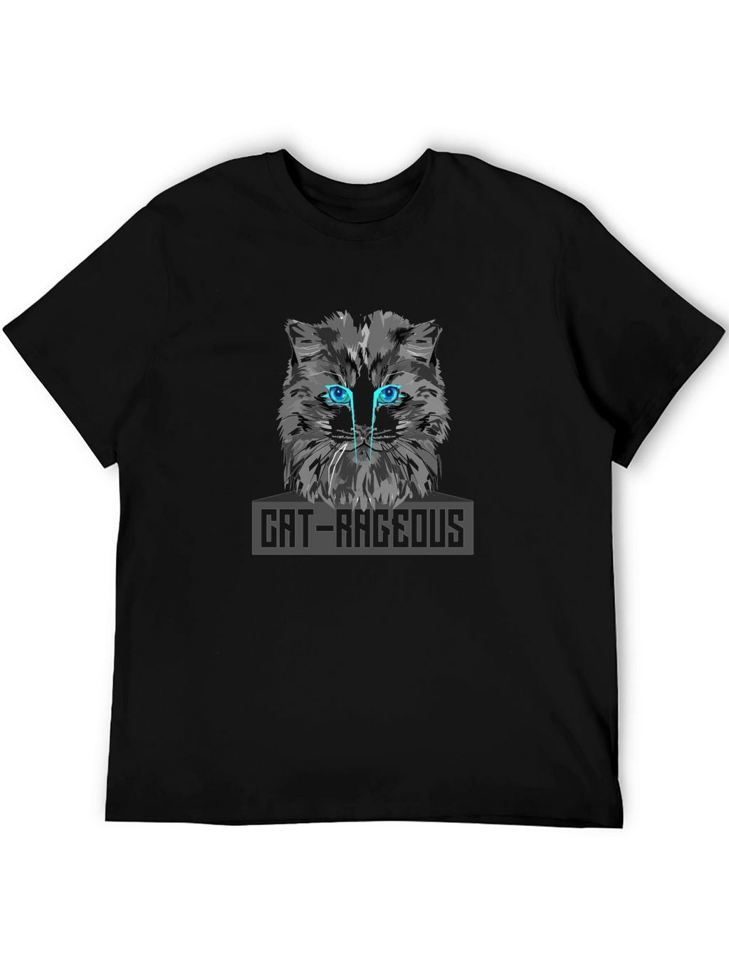 Cat-Rageous Graphic Print Black T-Shirt
