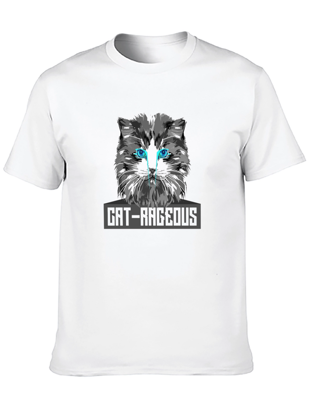 Cat-Rageous Graphic Print Black T-Shirt