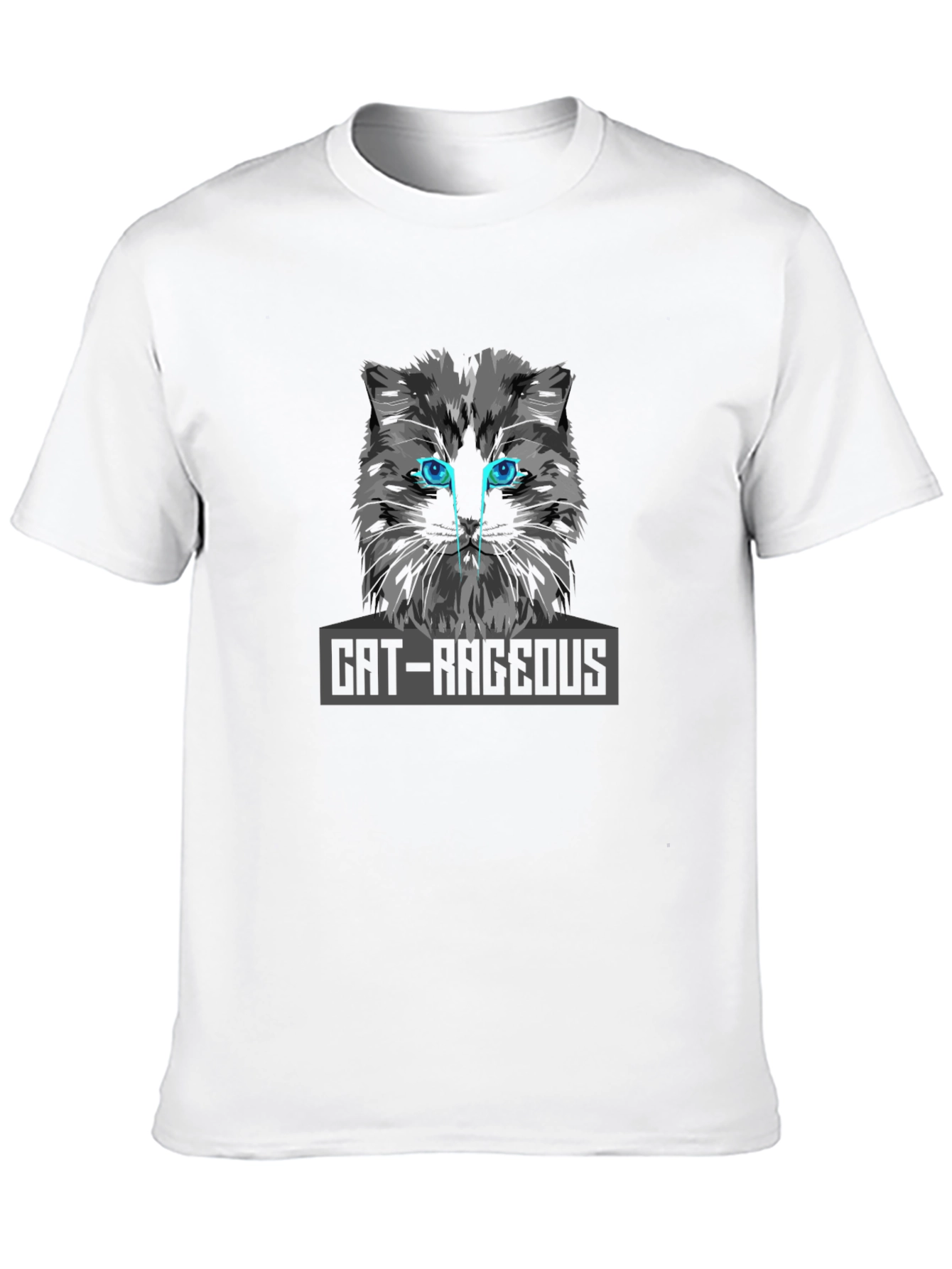 Cat-Rageous Graphic Print Black T-Shirt