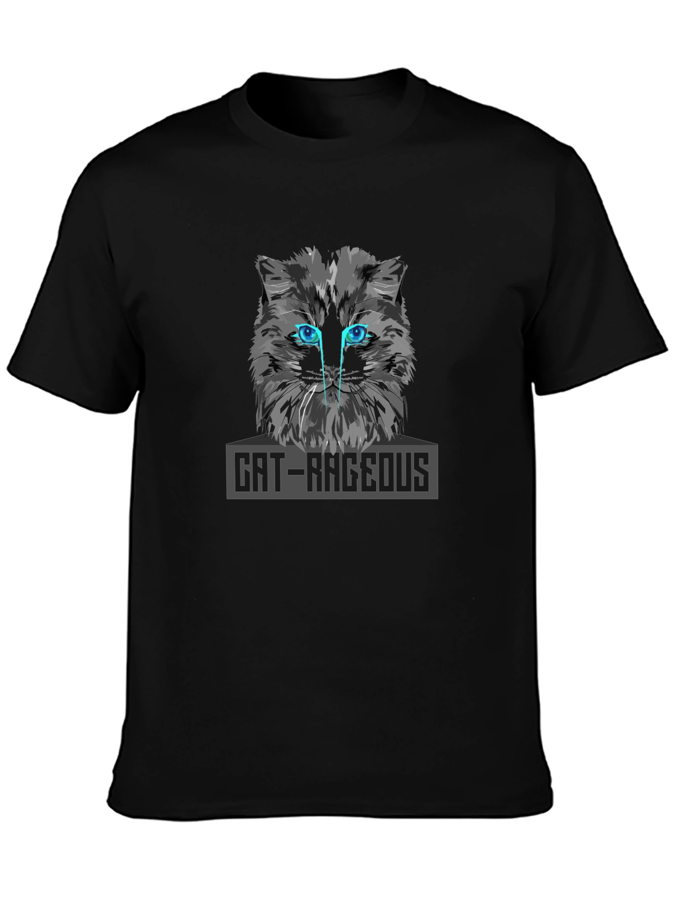 Cat-Rageous Graphic Print Black T-Shirt