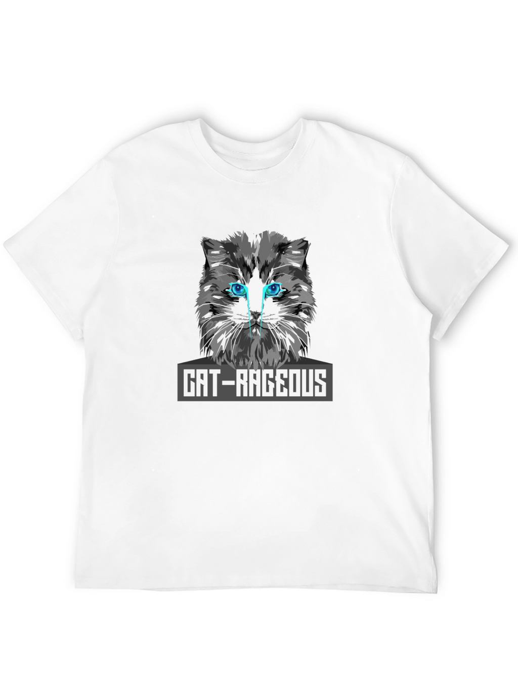 Cat-Rageous Graphic Print Black T-Shirt