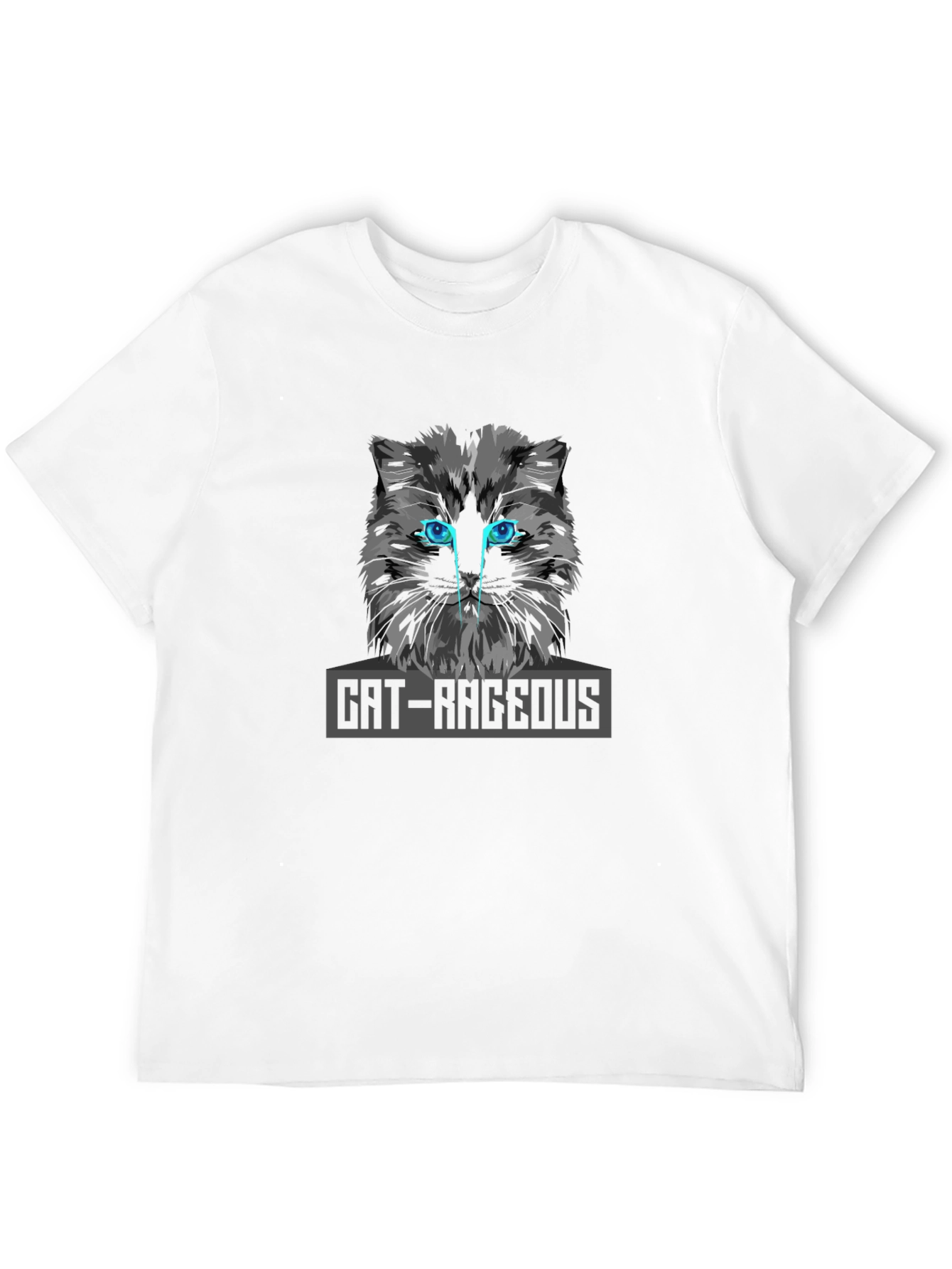 Cat-Rageous Graphic Print Black T-Shirt