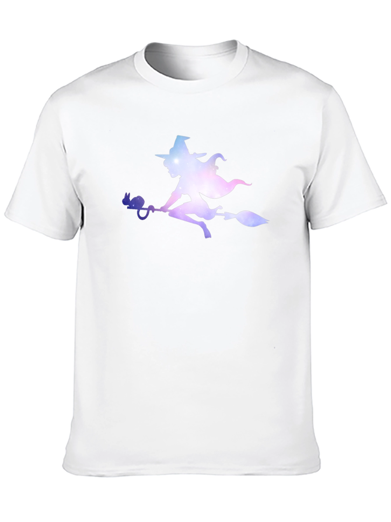 Witch Silhouette Graphic Tee - Black Cotton T-Shirt