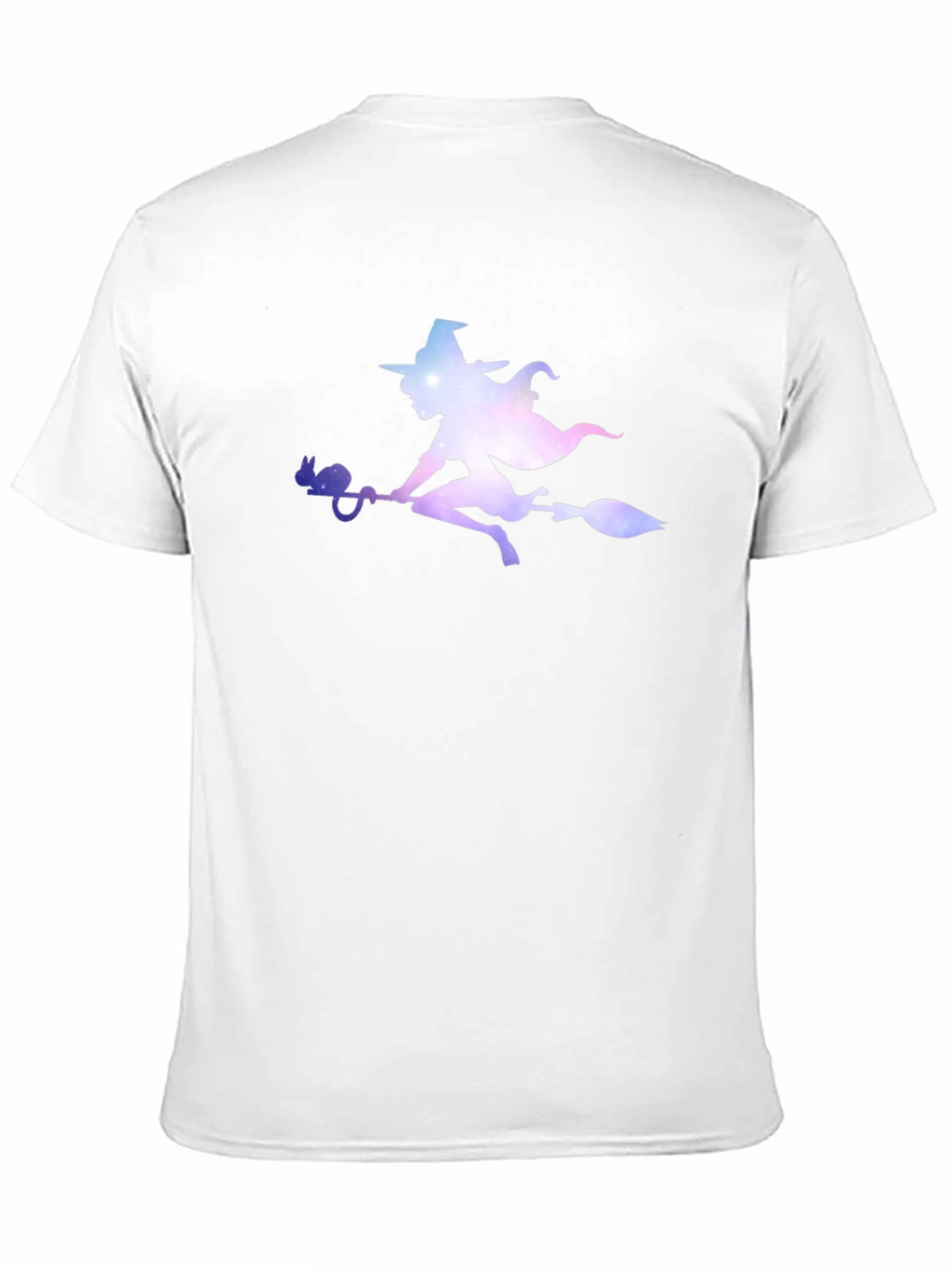 Witch Silhouette Graphic Tee - Black Cotton T-Shirt