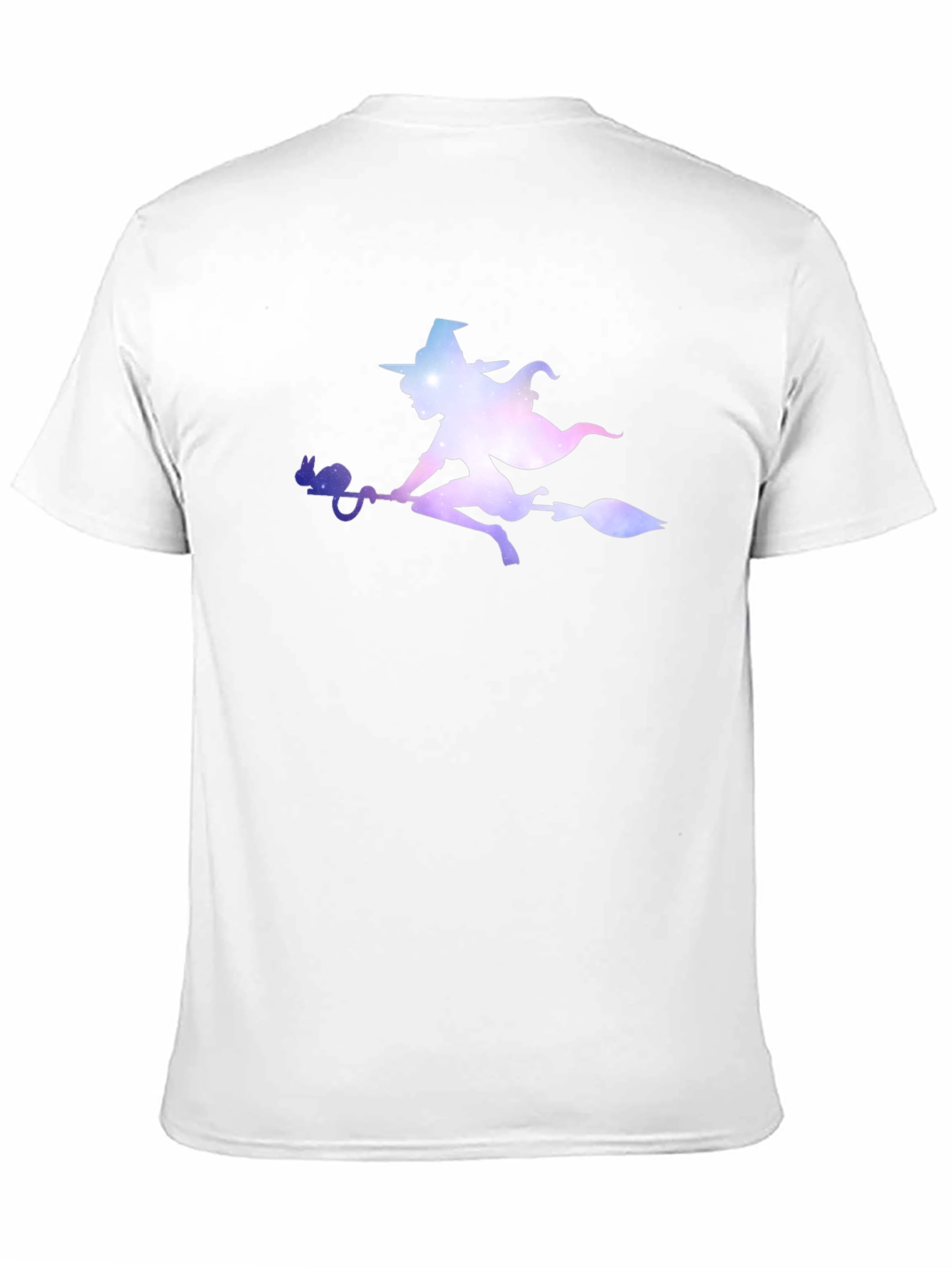 Witch Silhouette Graphic Tee - Black Cotton T-Shirt
