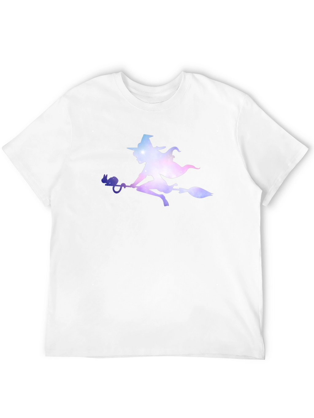 Witch Silhouette Graphic Tee - Black Cotton T-Shirt