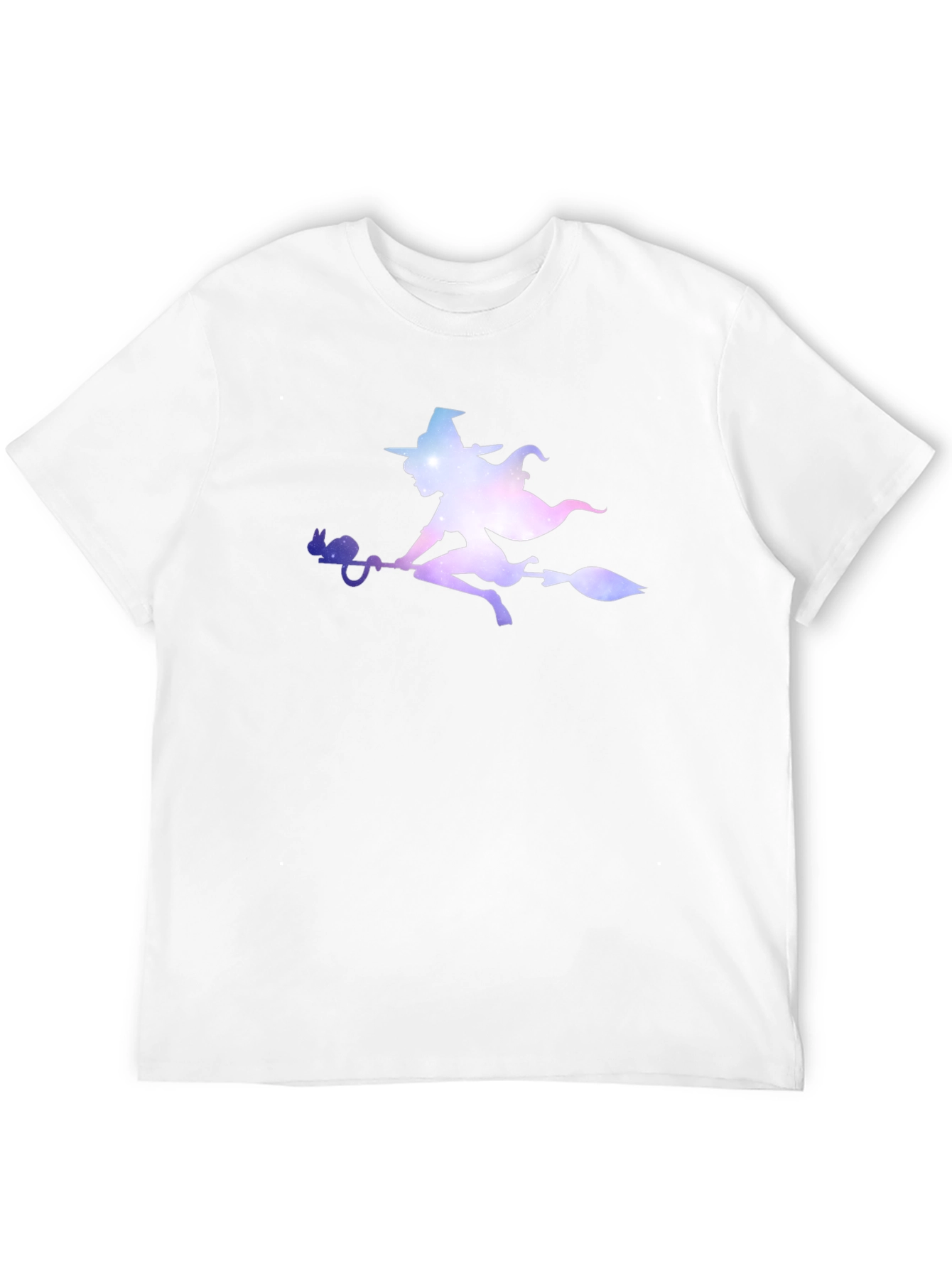 Witch Silhouette Graphic Tee - Black Cotton T-Shirt
