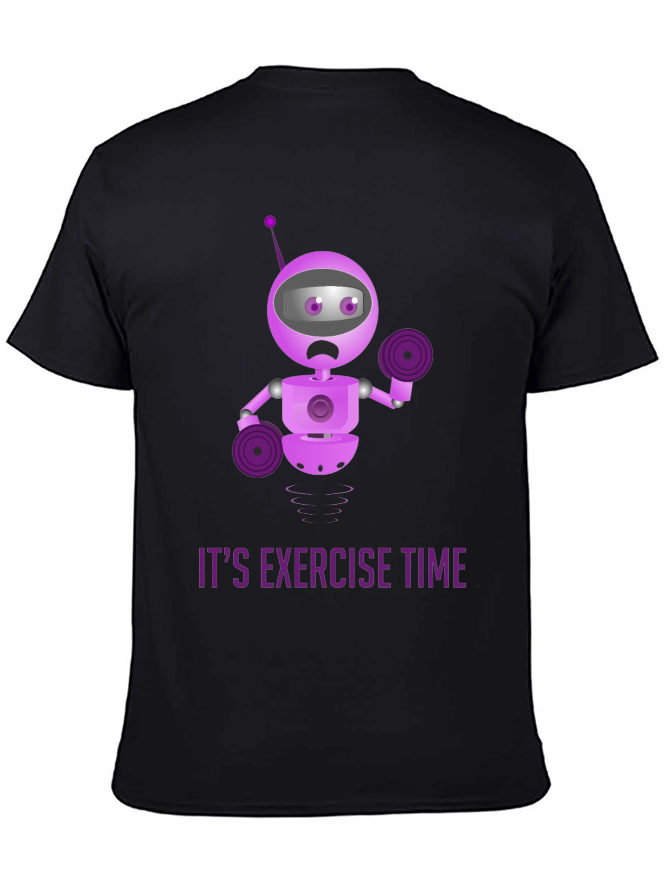 Robot Exercise Time Black T-Shirt