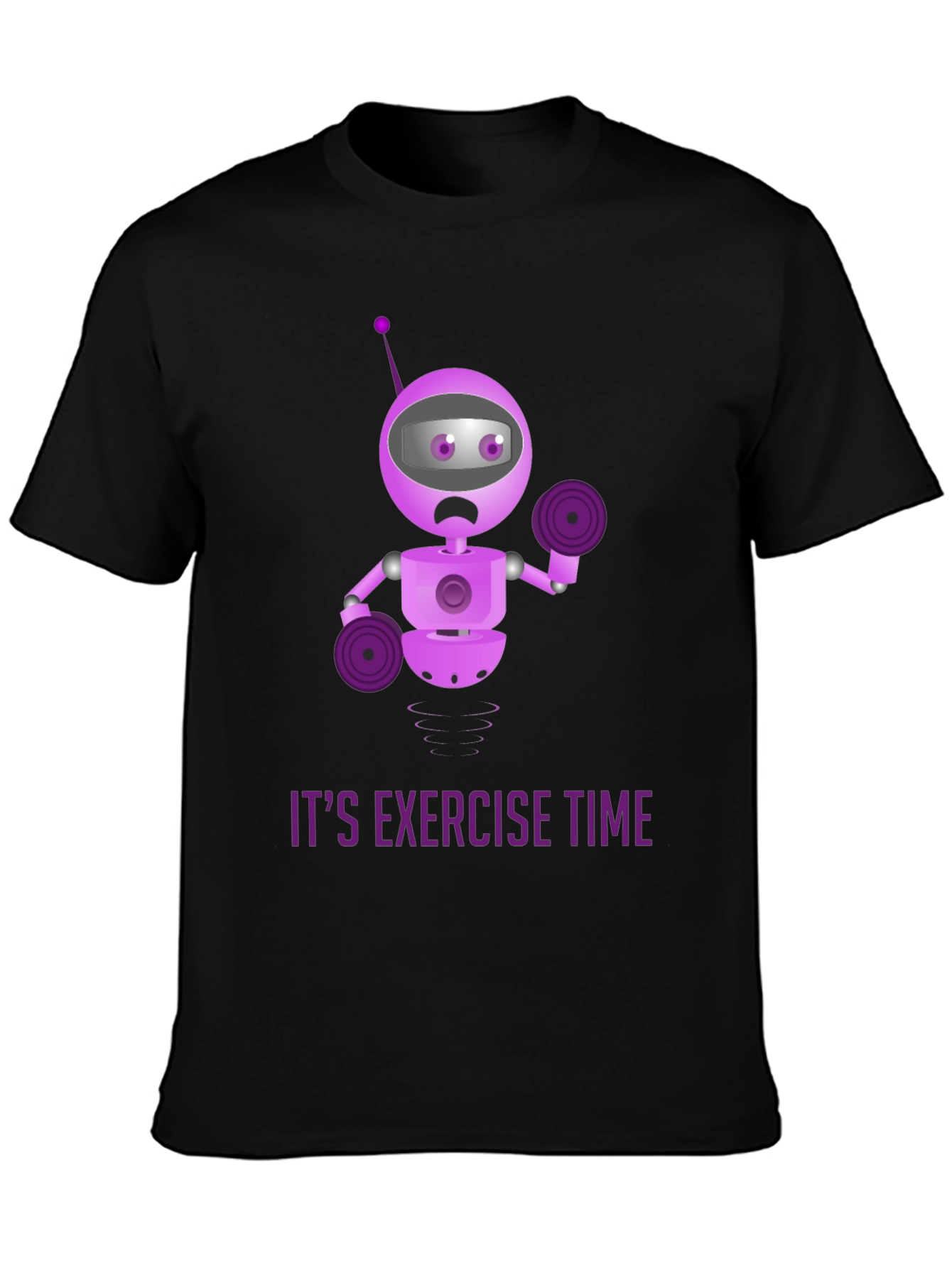 Robot Exercise Time Black T-Shirt