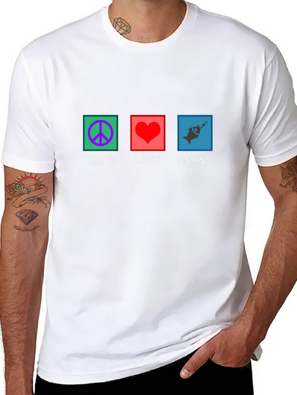 Peace Love Fishing Graphic Tee