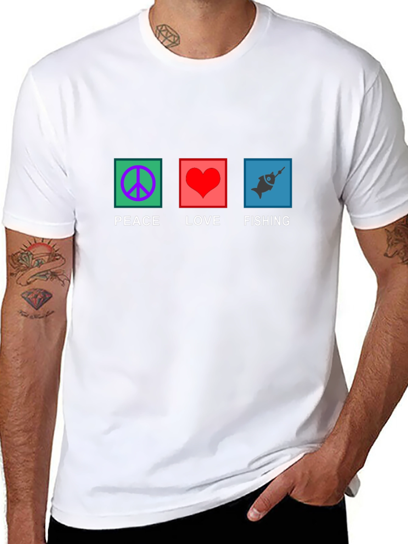 Peace Love Fishing Graphic Tee