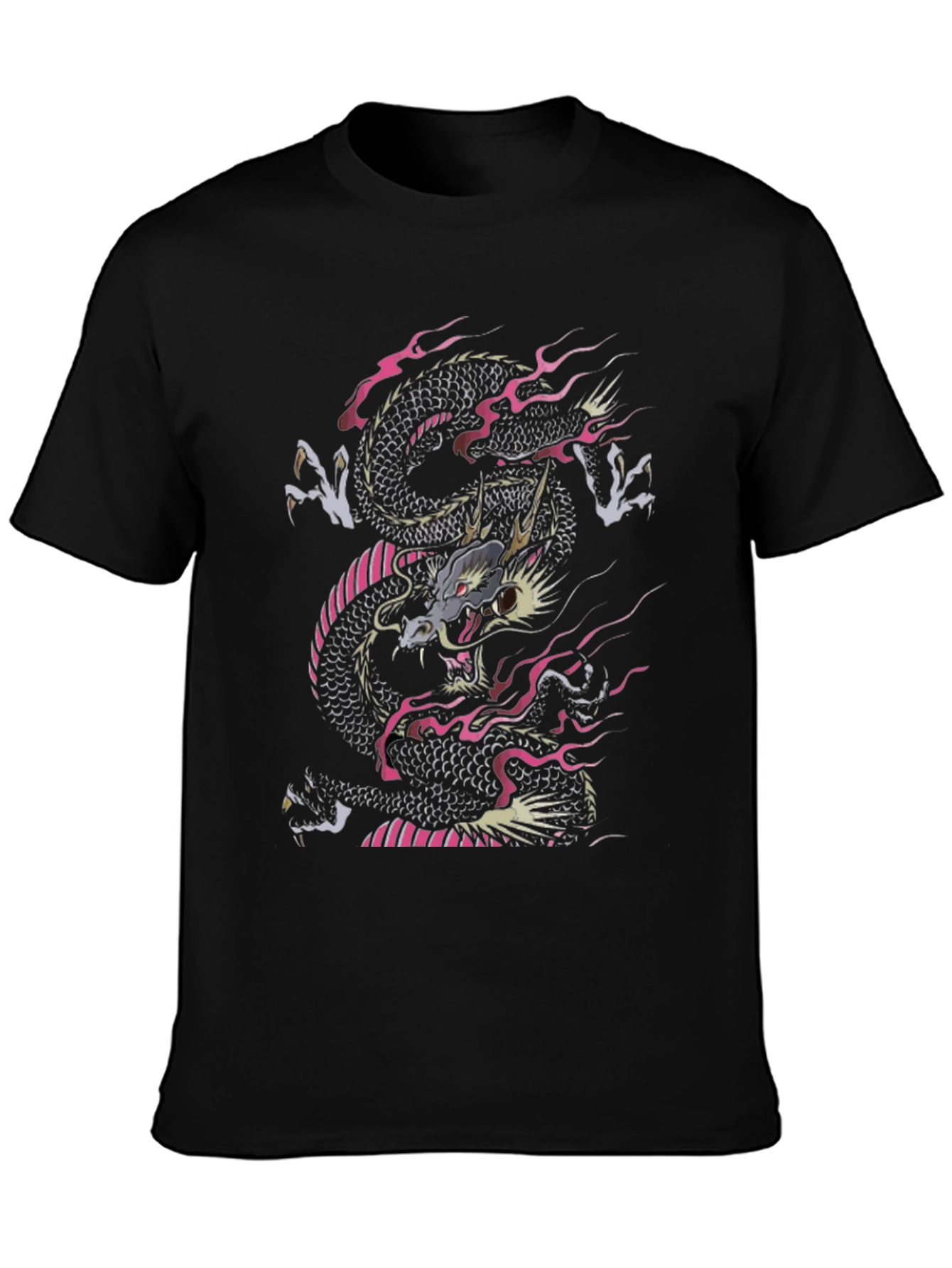 Dragon Print Black T-Shirt