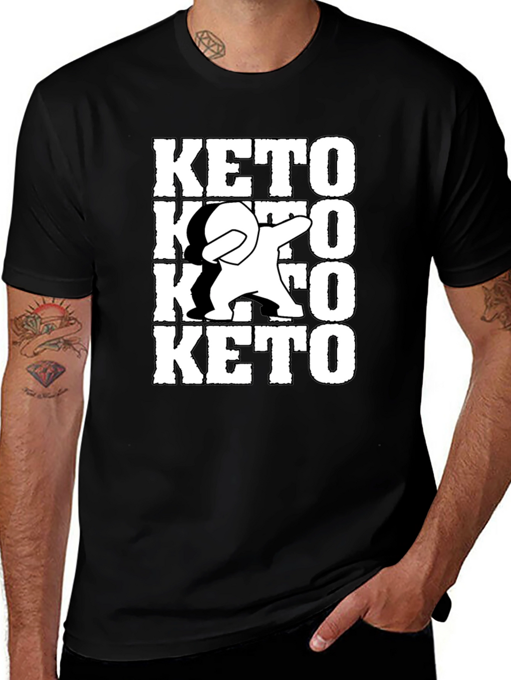 Keto Dab Black T-Shirt - Trendy Graphic Tee