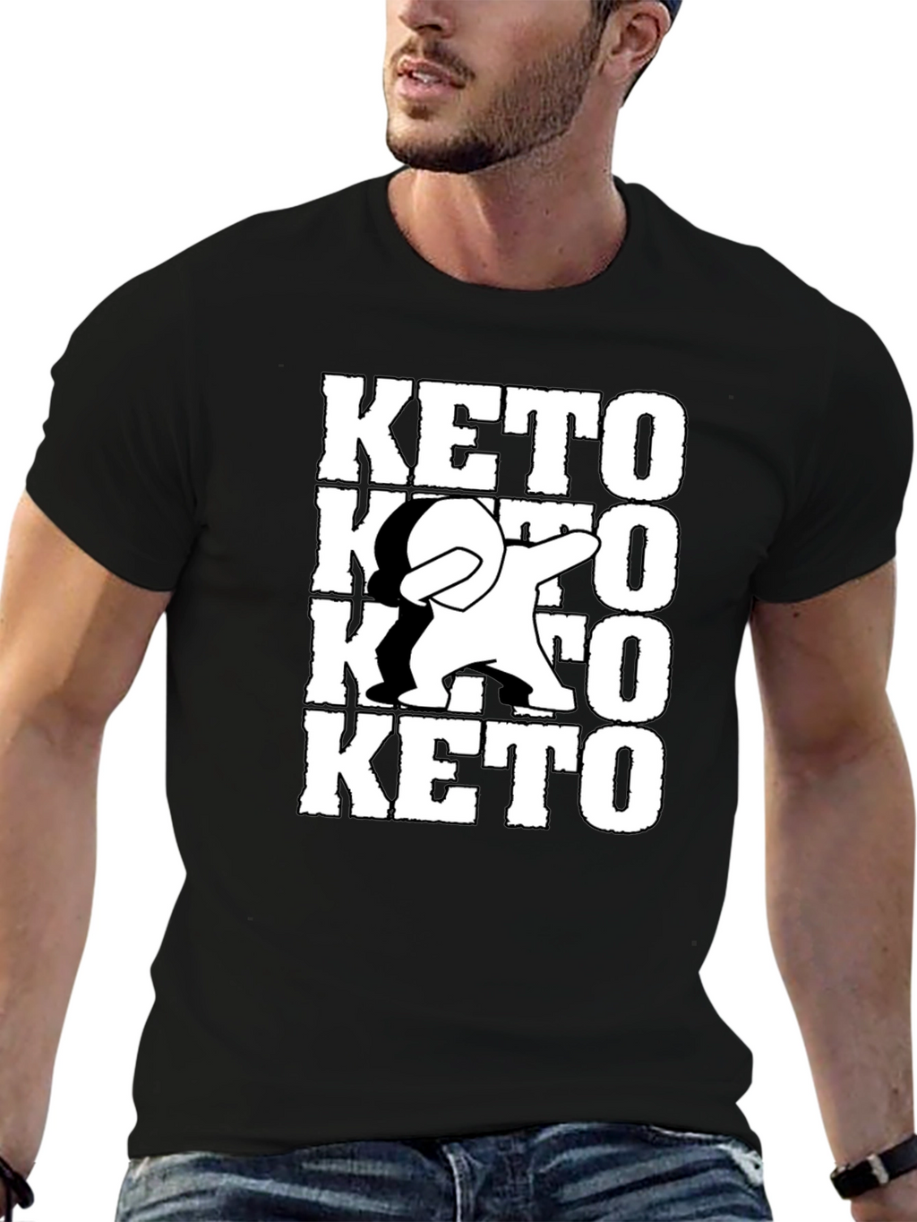Keto Dab Black T-Shirt - Trendy Graphic Tee