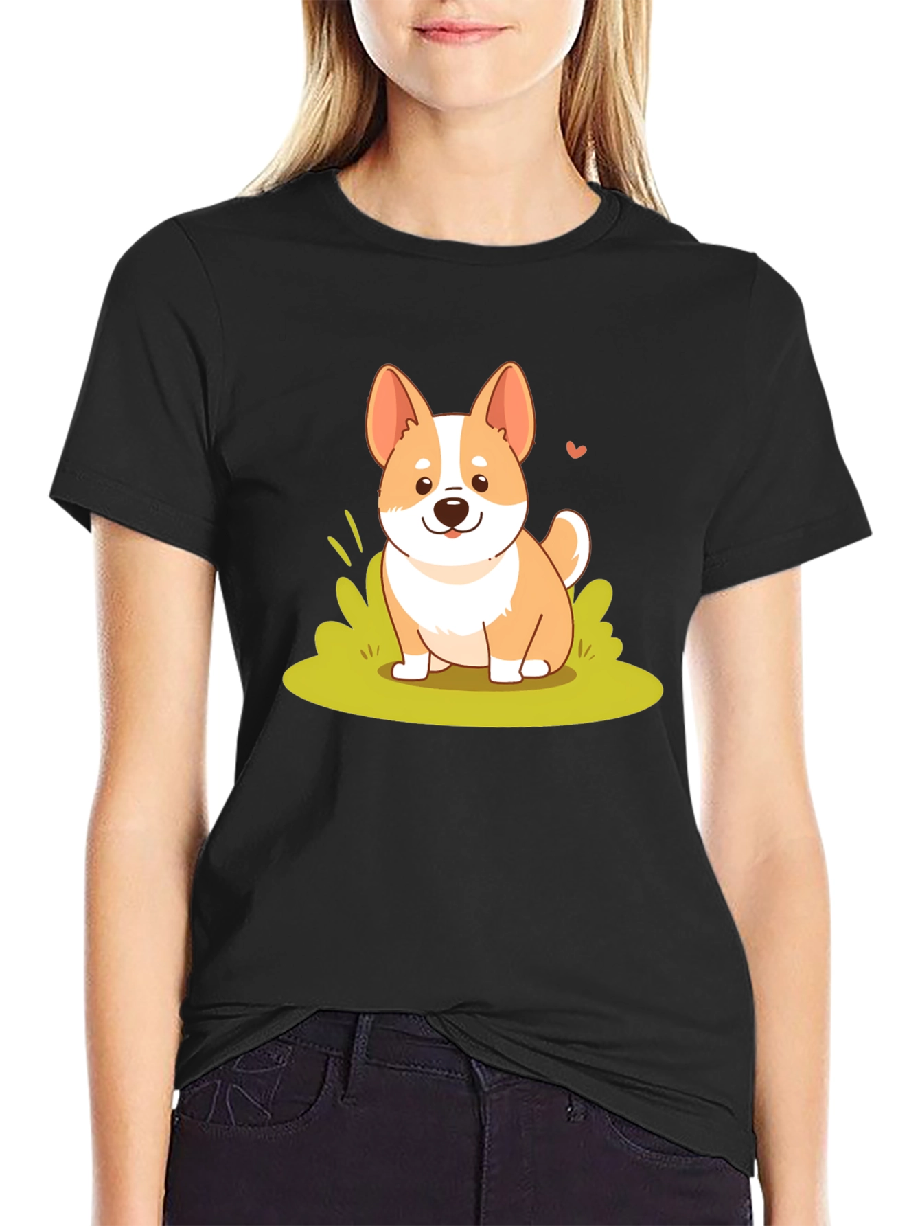 Cute Corgi Graphic Tee - Soft Cotton Blend