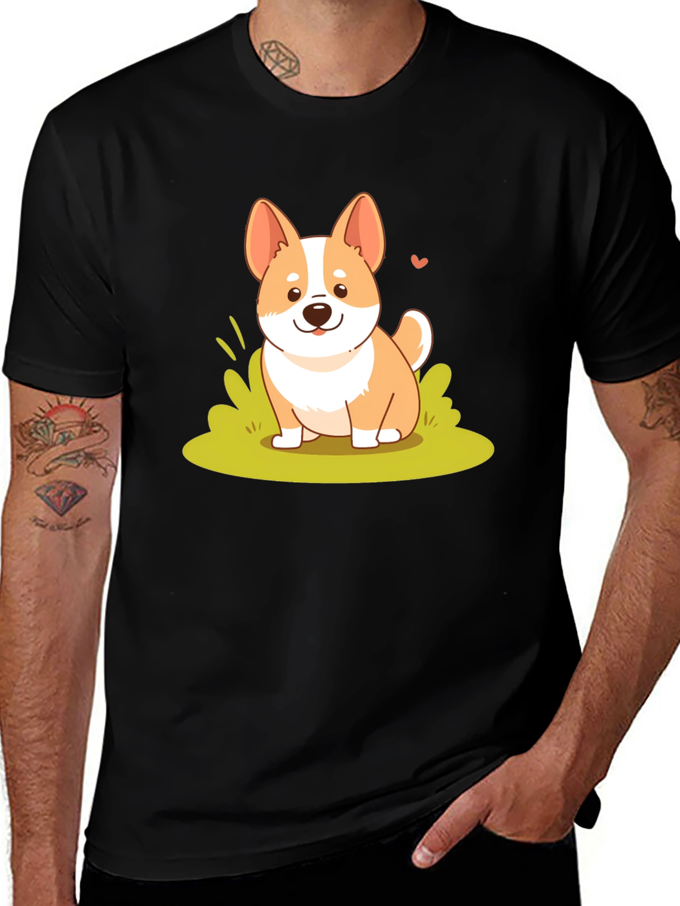 Cute Corgi Graphic Tee - Soft Cotton Blend