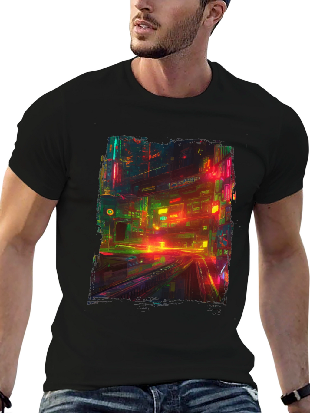 Neon City T-Shirt: Vibrant Cyberpunk Style