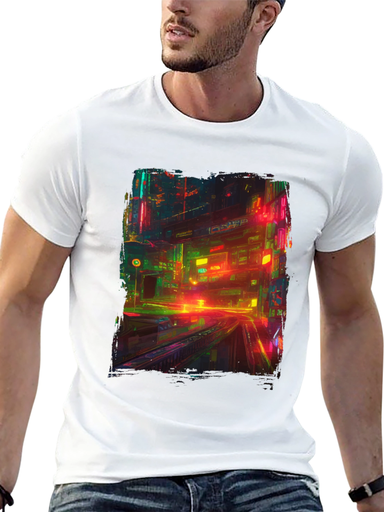 Neon City T-Shirt: Vibrant Cyberpunk Style