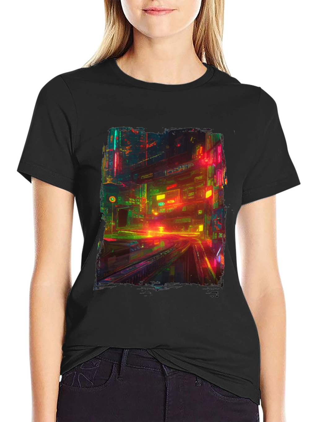 Neon City T-Shirt: Vibrant Cyberpunk Style
