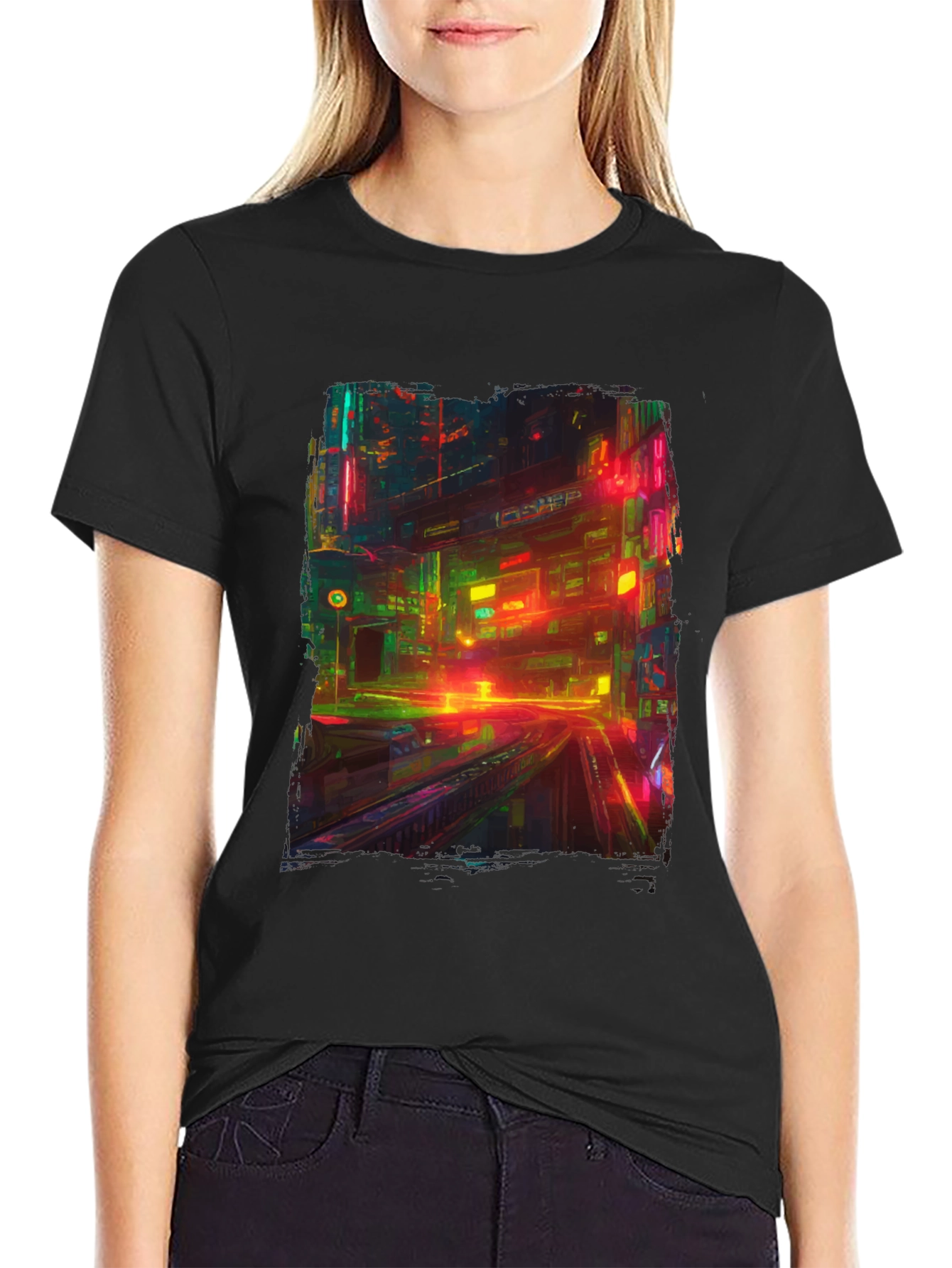 Neon City T-Shirt: Vibrant Cyberpunk Style