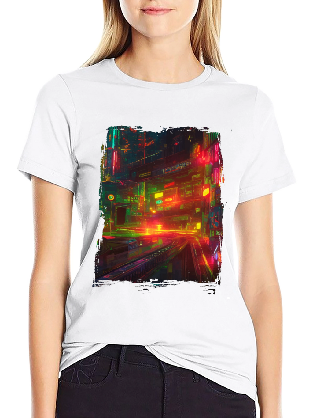 Neon City T-Shirt: Vibrant Cyberpunk Style
