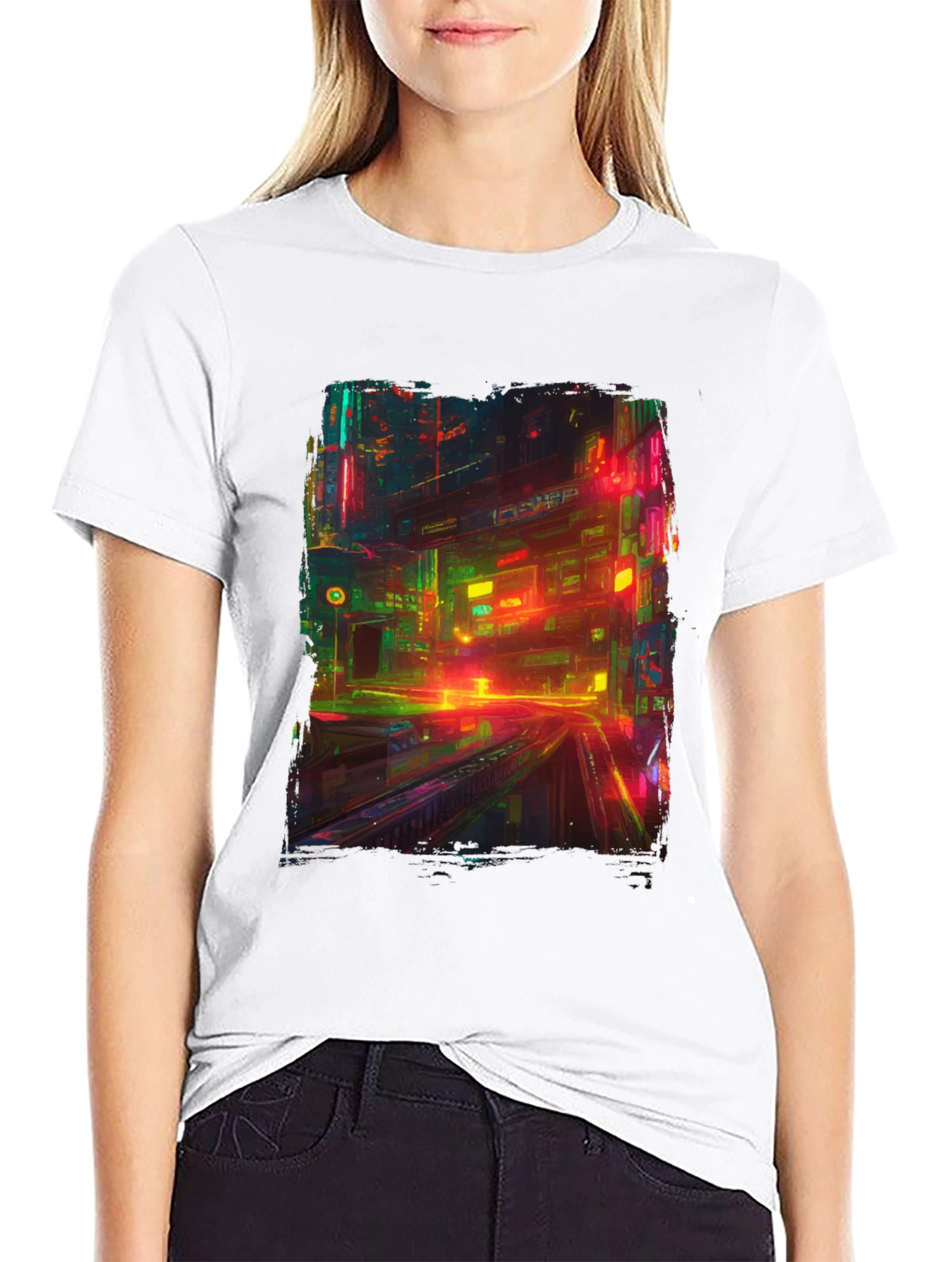 Neon City T-Shirt: Vibrant Cyberpunk Style