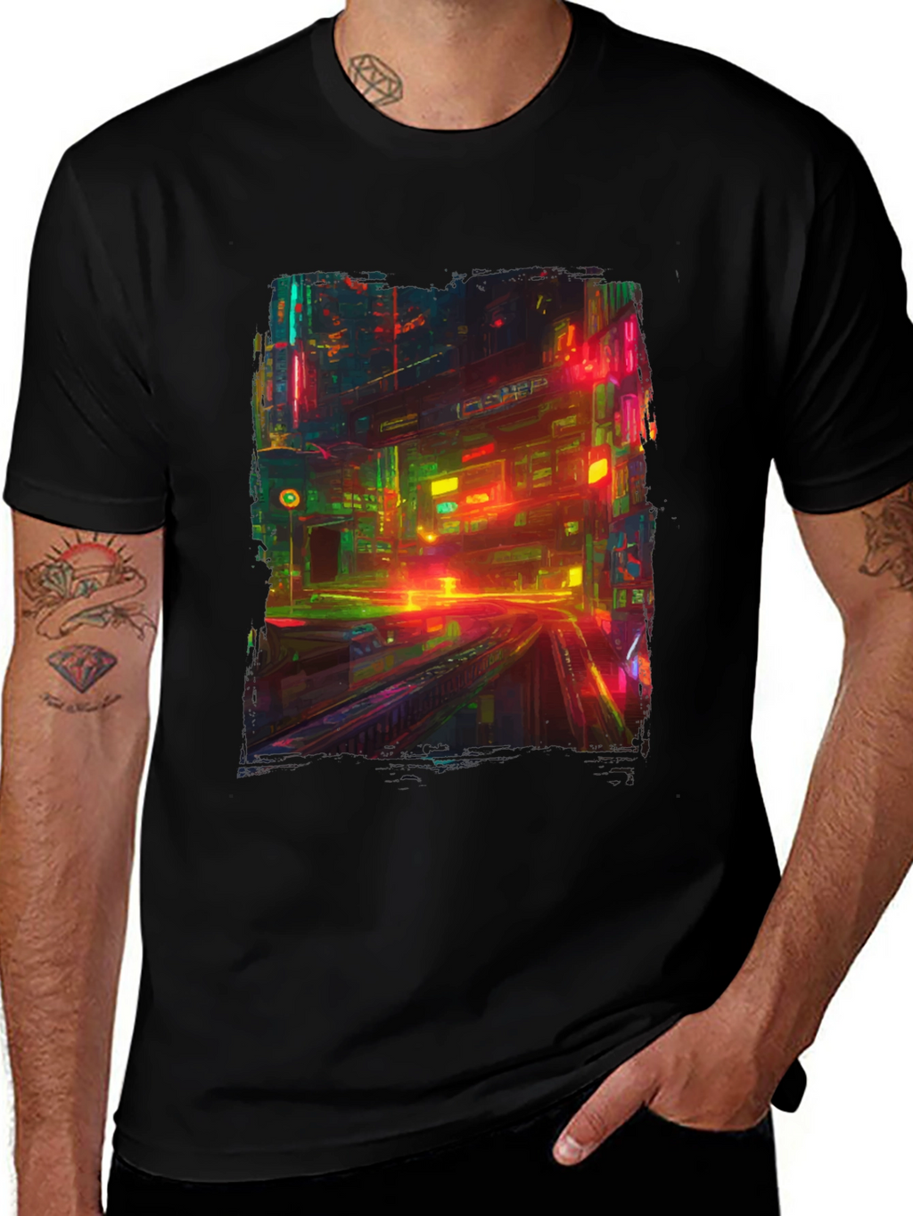 Neon City T-Shirt: Vibrant Cyberpunk Style