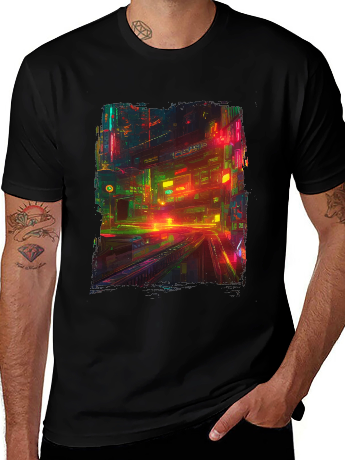 Neon City T-Shirt: Vibrant Cyberpunk Style
