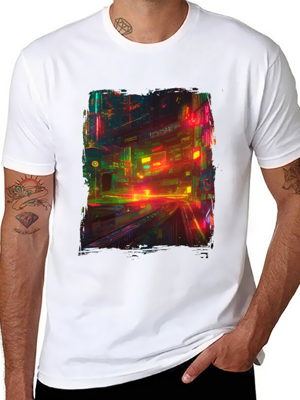 Neon City T-Shirt: Vibrant Cyberpunk Style