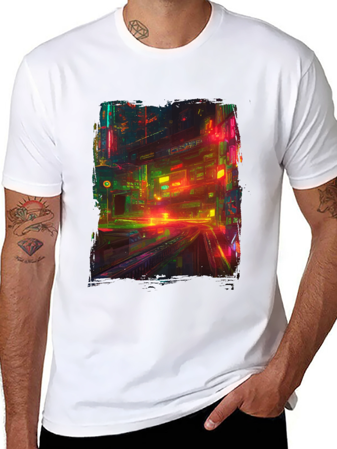 Neon City T-Shirt: Vibrant Cyberpunk Style