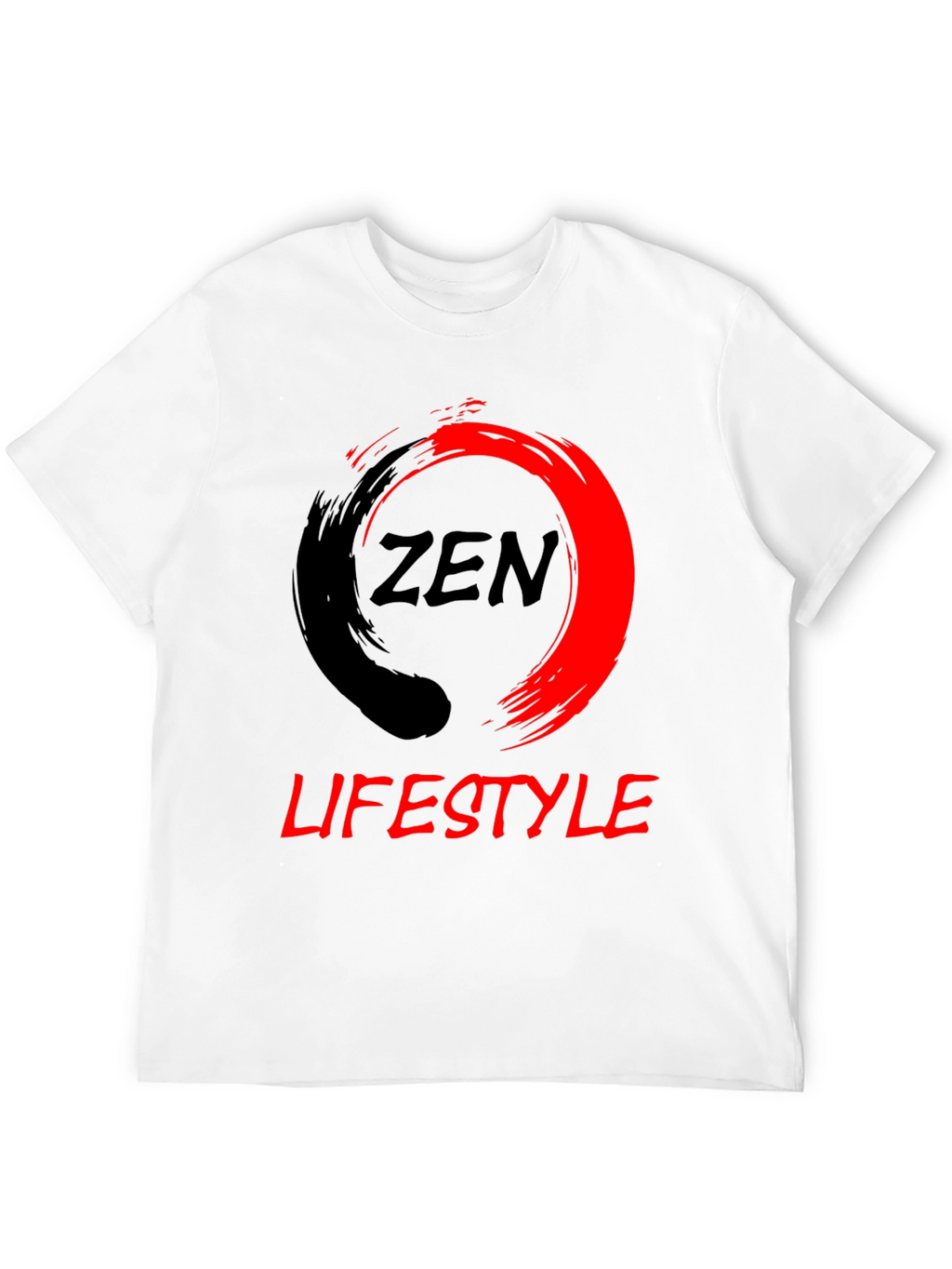 Zen Lifestyle Black T-Shirt: Red & Black Graphic Tee