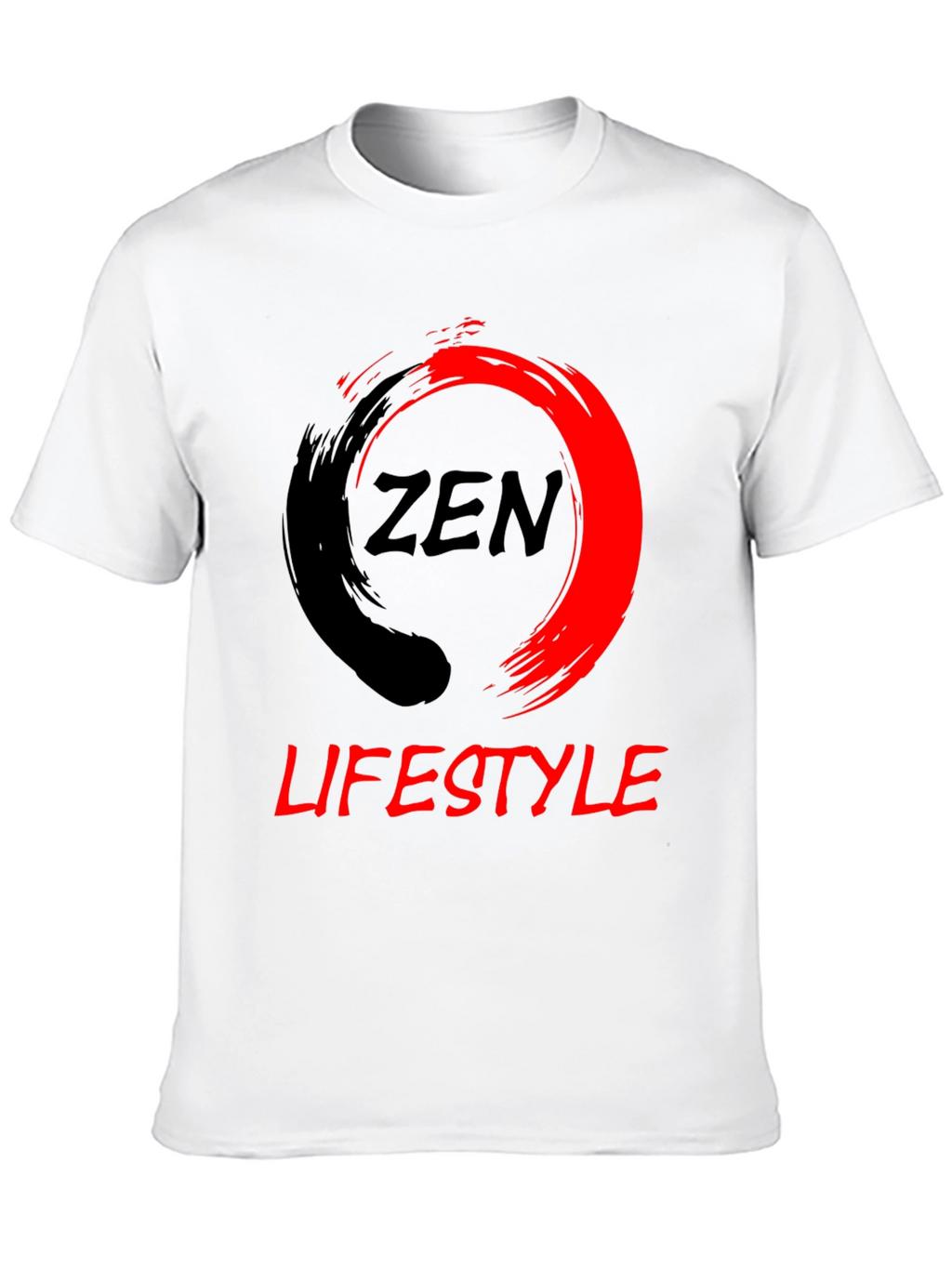 Zen Lifestyle Black T-Shirt: Red & Black Graphic Tee