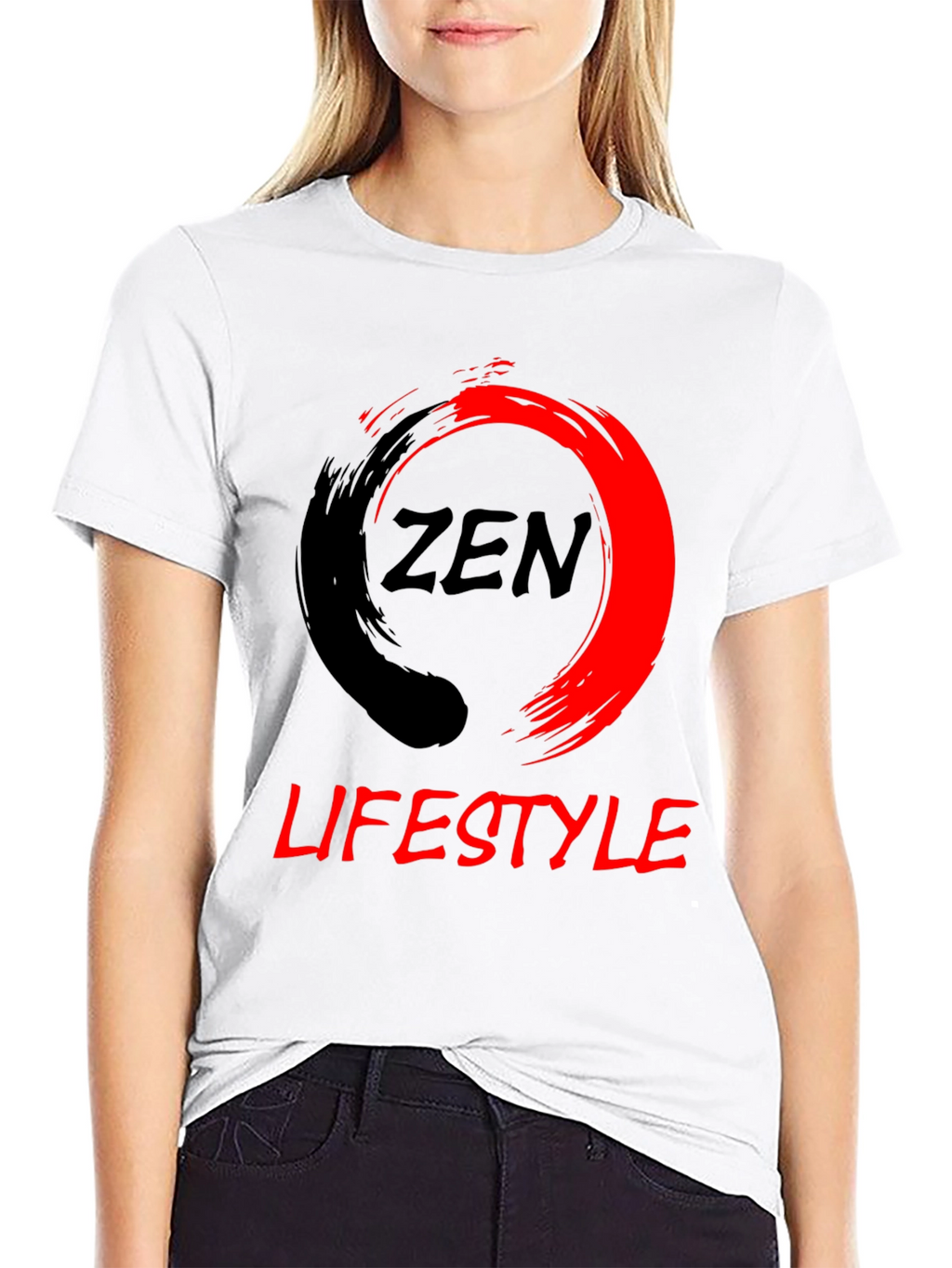 Zen Lifestyle Black T-Shirt: Red & Black Graphic Tee
