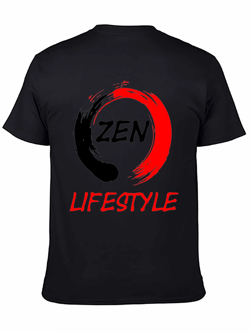 Zen Lifestyle Black T-Shirt: Red & Black Graphic Tee