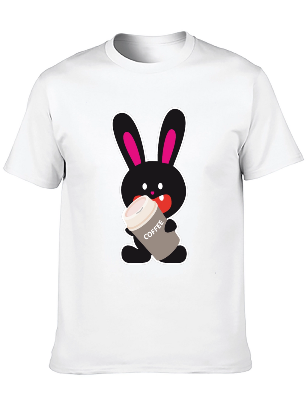Bunny Coffee Lover Black T-Shirt