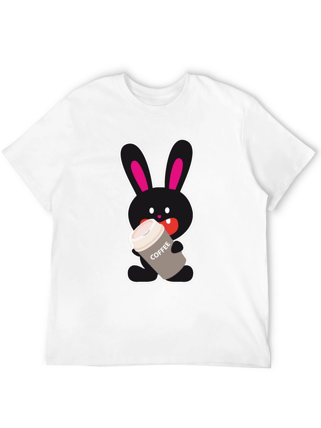 Bunny Coffee Lover Black T-Shirt