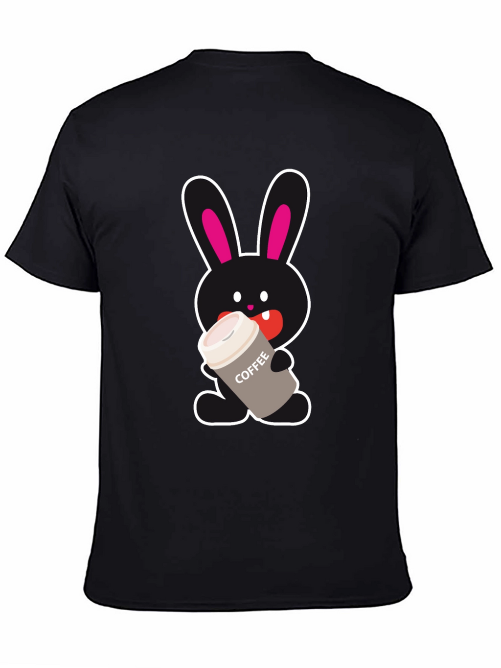 Bunny Coffee Lover Black T-Shirt