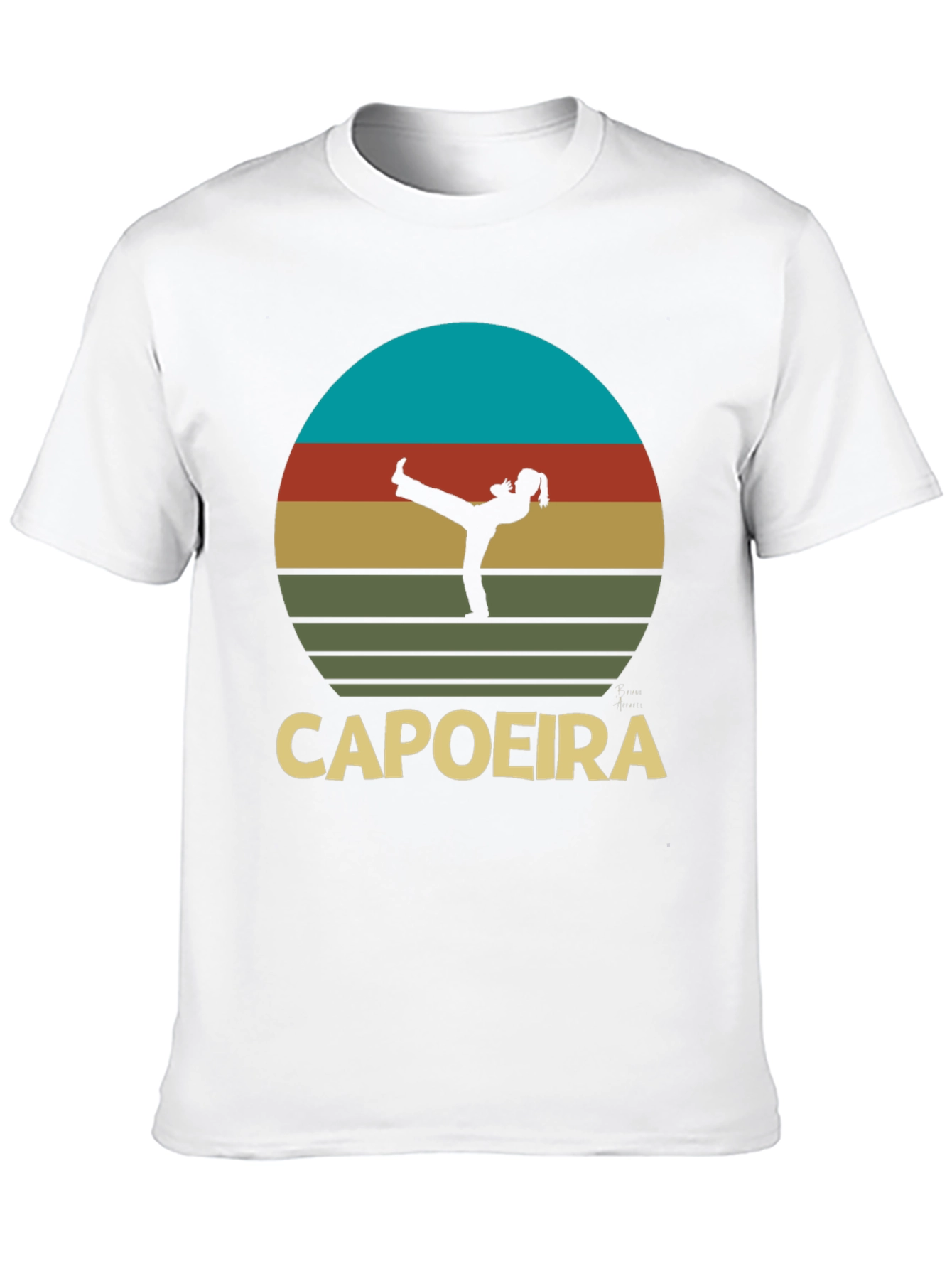 Capoeira Silhouette T-Shirt - Retro Martial Arts Design