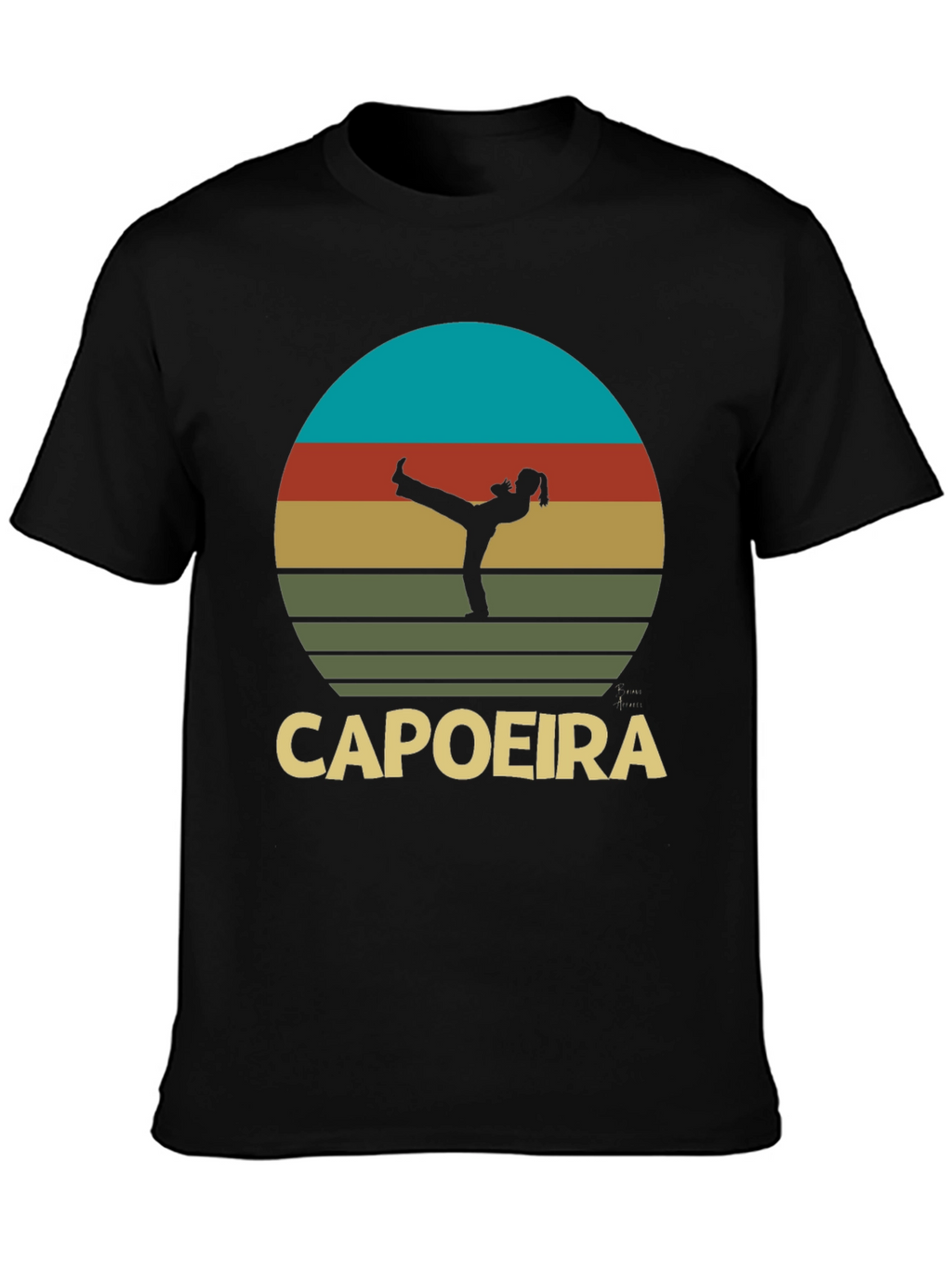 Capoeira Silhouette T-Shirt - Retro Martial Arts Design