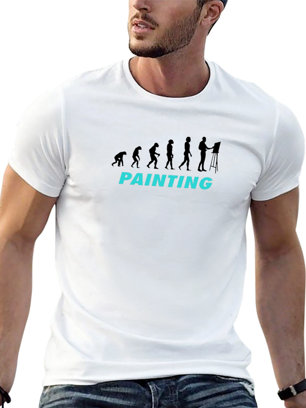 Evolution of Painting Black T-Shirt