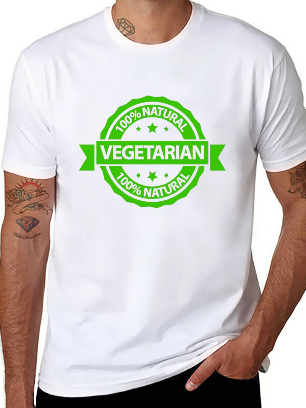 Vegetarian 100% Natural Black T-Shirt