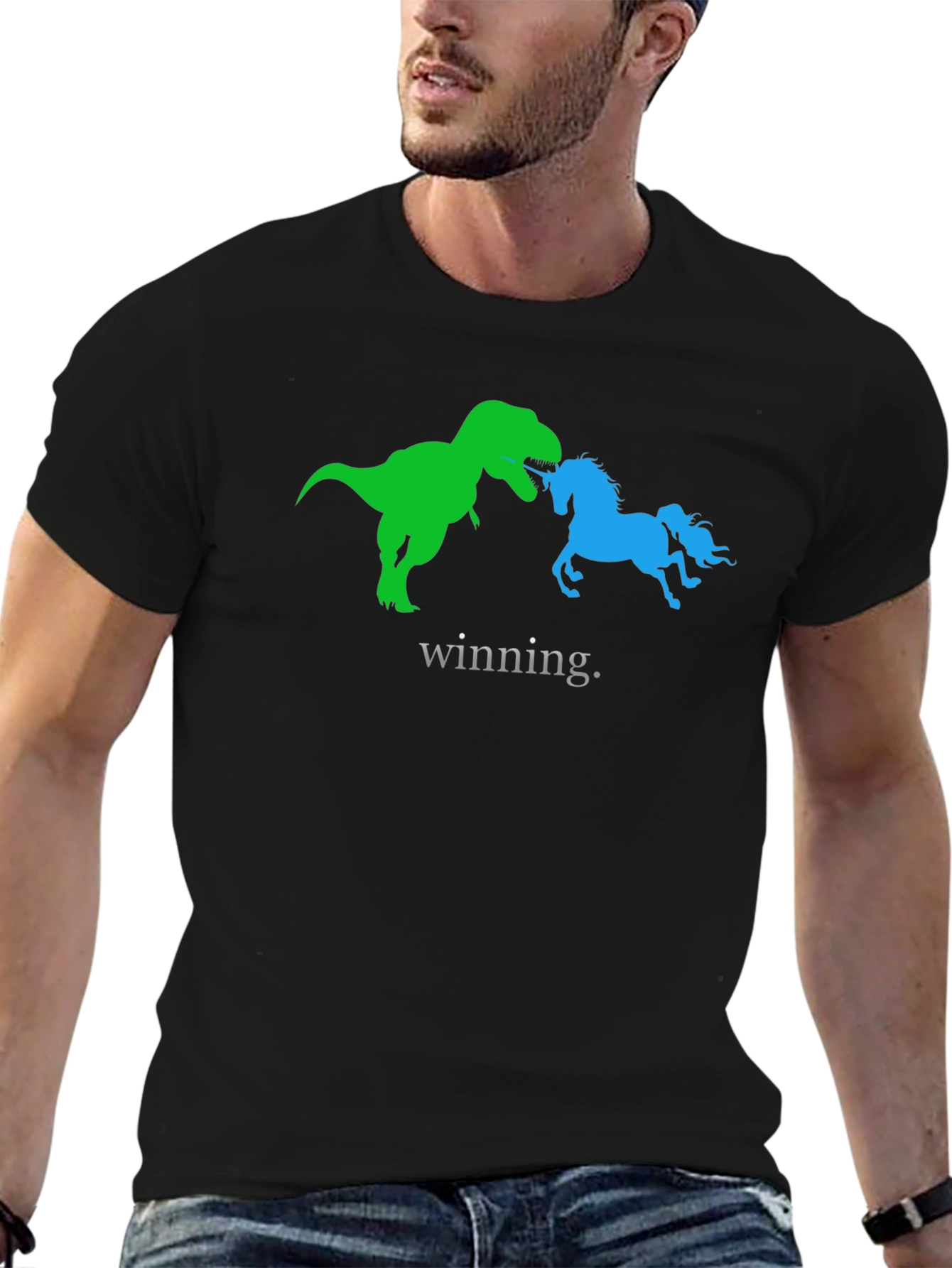 Winning Dinosaur vs Unicorn Graphic Tee