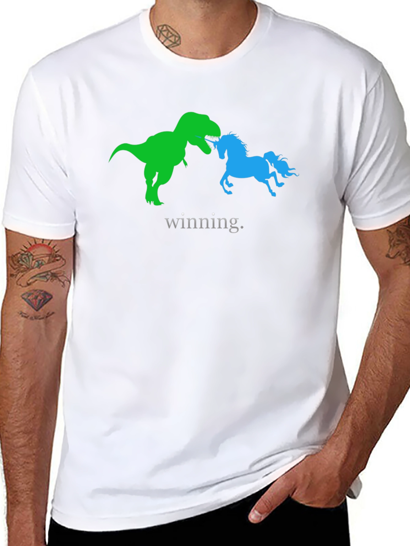 Winning Dinosaur vs Unicorn Graphic Tee