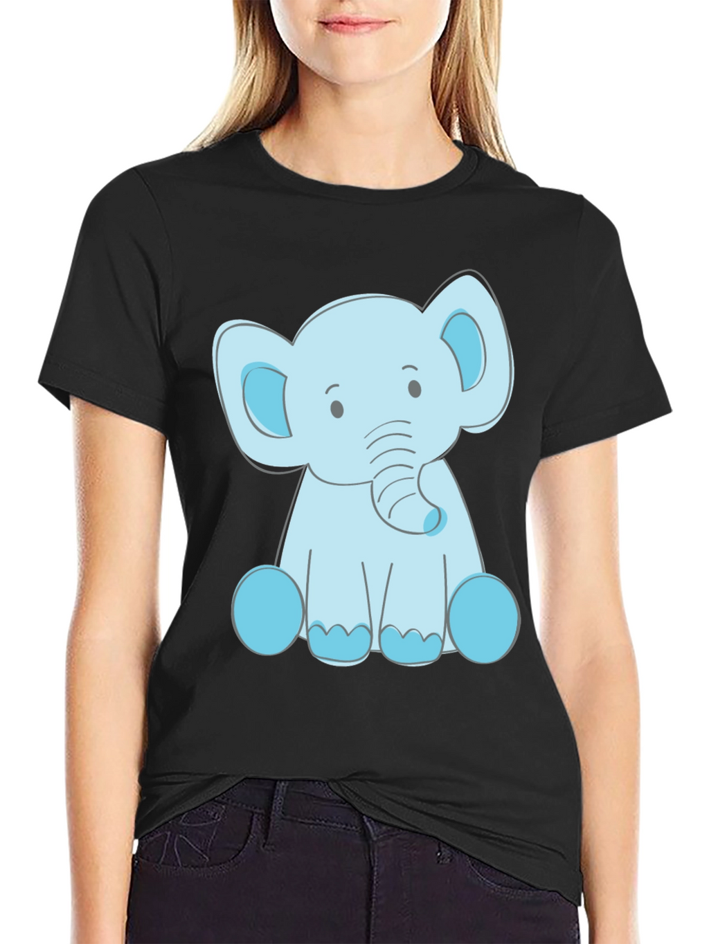 Cute Elephant Graphic Tee - Soft Cotton Blend