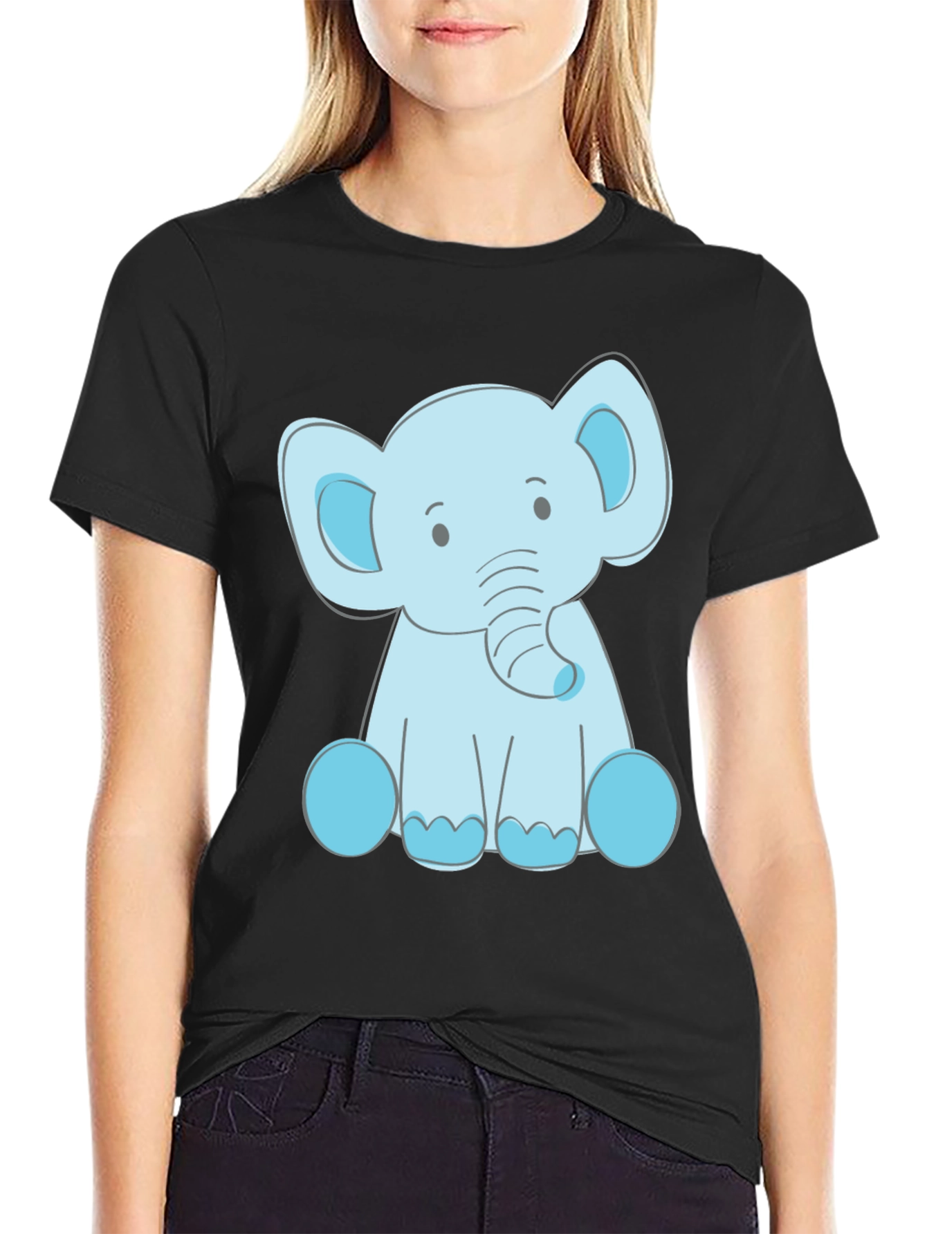 Cute Elephant Graphic Tee - Soft Cotton Blend