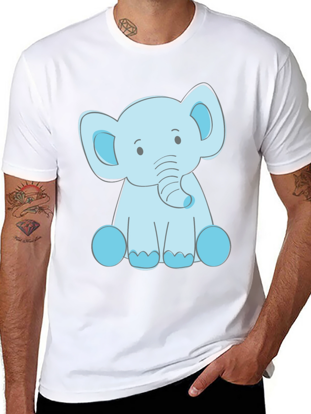 Cute Elephant Graphic Tee - Soft Cotton Blend